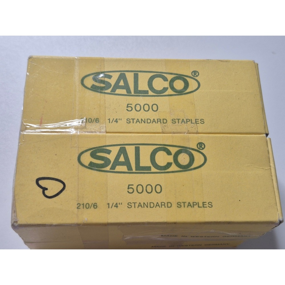Staples Salco 1/4 Inch Silver 20000 Count Standard Staples 210/6‎ 5000 Box